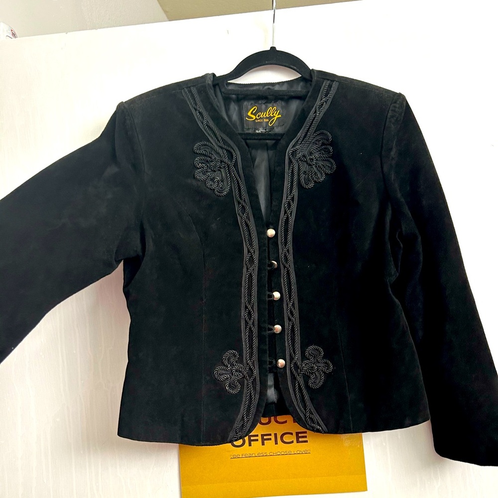 Vintage black suede leather jacket